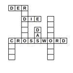 der die das german crossword puzzle bigginer A1