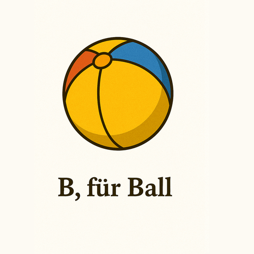 B für Ball_German Alphabet for beginners_Learning Material for Children in German