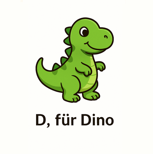 D für Dino_German Alphabet for beginners_Learning Material for Children in German