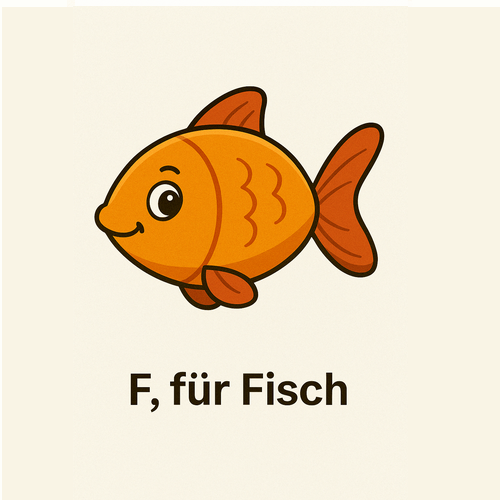 F für Fisch_German Alphabet for beginners_Learning Material for Children in German