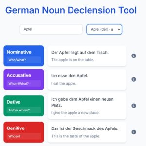 Free German Declension Tool for Practice & Examples