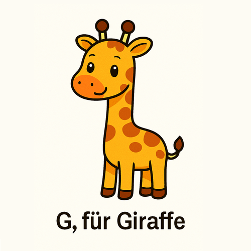 G für Giraffe_German Alphabet for beginners_Learning Material for Children in German