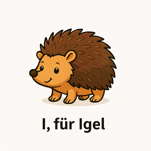 I für Igel_German Alphabet for beginners_Learning Material for Children in German