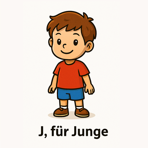 J für Junge_German Alphabet for beginners_Learning Material for Children in German