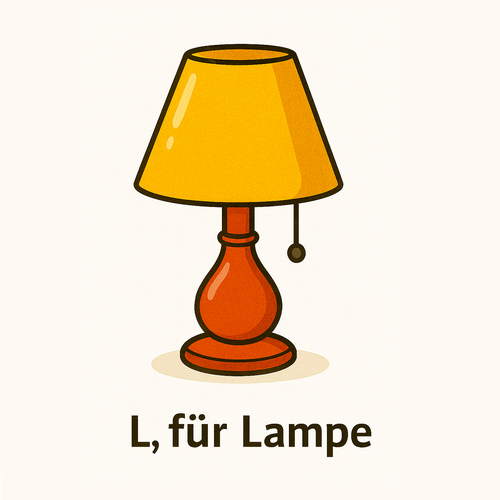 L für Lampe_German Alphabet for beginners_Learning Material for Children in German