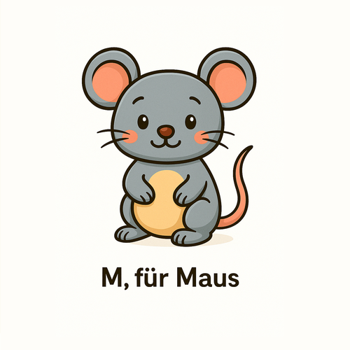 M für Maus_German Alphabet for beginners_Learning Material for Children in German