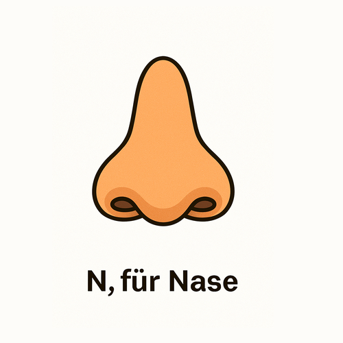 N für Nase_German Alphabet for beginners_Learning Material for Children in German