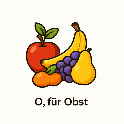O für Obst_German Alphabet for beginners_Learning Material for Children in German