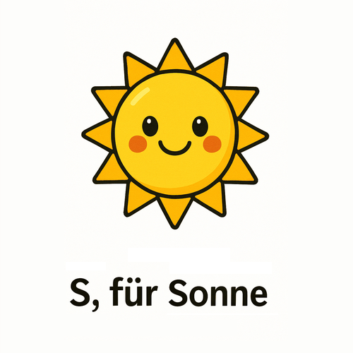 S für Sonne_German Alphabet for beginners_Learning Material for Children in German
