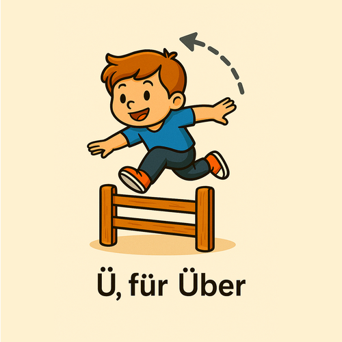 Ü für Über_German Alphabet for beginners_Learning Material for Children in German
