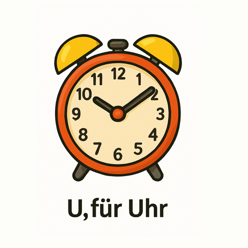 U für Uhr_German Alphabet for beginners_Learning Material for Children in German