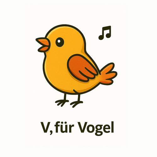 V für Vogel_German Alphabet for beginners_Learning Material for Children in German