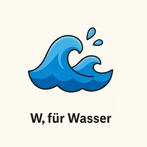 W für Wasser_German Alphabet for beginners_Learning Material for Children in German