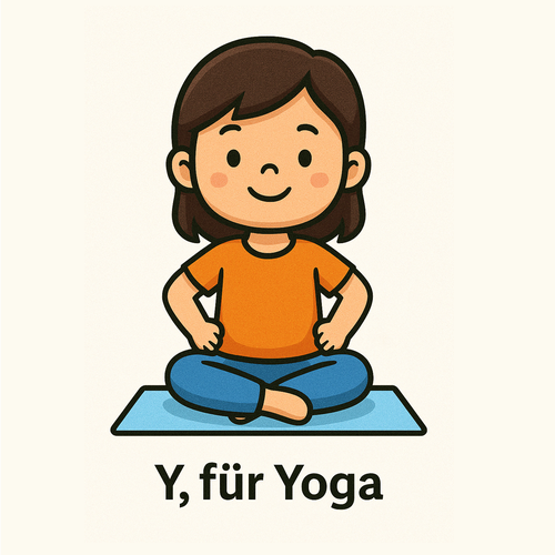 Y für Yoga_German Alphabet for beginners_Learning Material for Children in German