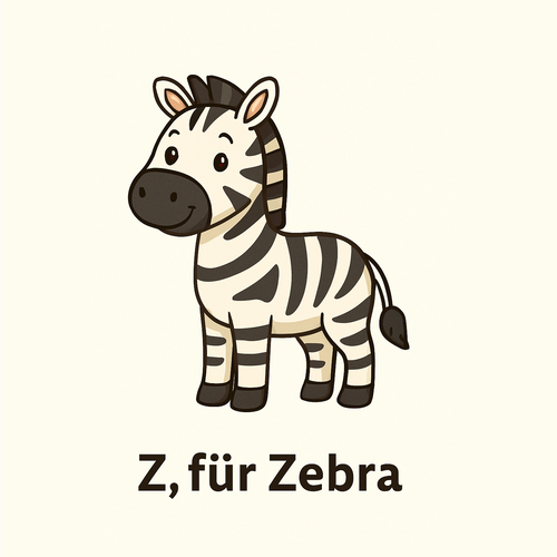 Z für Zebra_German Alphabet for beginners_Learning Material for Children in German