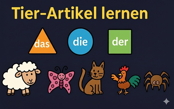 tier artikel lernen 5 year old learns German Articles in Kit